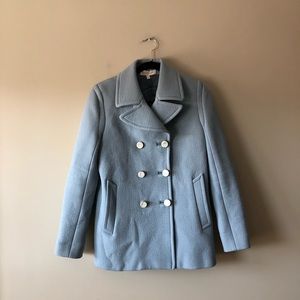 Tory Burch light blue double breasted peacoat